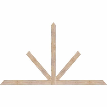 Ekena Millwork Saratoga Smooth Timber Gable Bracket, Douglas Fir, 84"W x 49"H x 1 1/2"D x 3 1/2"F, 14/12 Pitch GBW084X49X0204SAR00SDF